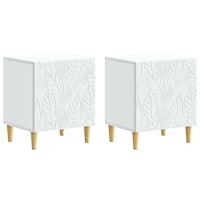 vidaXL Sängbord 2 pcs Vit 43 x 34,5 x 50 cm Konstruerat trä