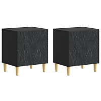 vidaXL Sängbord 2 pcs Svart 43 x 34,5 x 50 cm Konstruerat trä