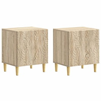 vidaXL Sängbord 2 pcs Sonoma-ek 43 x 34,5 x 50 cm Konstruerat trä