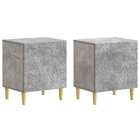 vidaXL Sängbord 2 pcs Betonggrå 43 x 34,5 x 50 cm Konstruerat trä