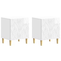 vidaXL Sängbord 2 pcs Vit högglans 43 x 34,5 x 50 cm Konstruerat trä
