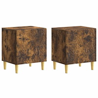 vidaXL Sängbord 2 pcs Rökt ek 43 x 34,5 x 50 cm Konstruerat trä