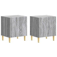 vidaXL Sängbord 2 pcs Grå Sonoma 43 x 34,5 x 50 cm Konstruerat trä