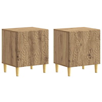 vidaXL Sängbord 2 pcs Artisan-ek 43 x 34,5 x 50 cm Konstruerat trä