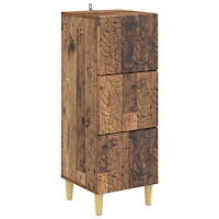 vidaXL Lådans skåp Gammalt trä 33 x 34,5 x 90 cm Konstruerat trä
