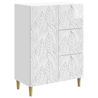 vidaXL Sideboard Vit högglans 66 x 34,5 x 90 cm Konstruerat trä
