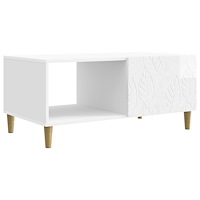 vidaXL Kaffeebord Vit högglans 90 x 50 x 40 cm Konstruerat trä