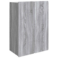 vidaXL Väggmonterat skåp Grå Sonoma 66 x 34,5 x 92 cm Konstruerat trä