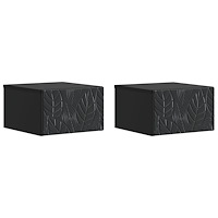 vidaXL Väggmonterad sidobord 2 pcs Svart 34,5 x 33 x 20 cm