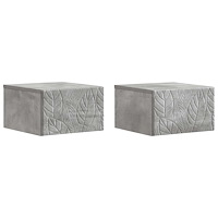 vidaXL Väggmonterad sidobord 2 pcs Betonggrå 34,5 x 33 x 20 cm