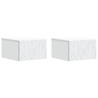 vidaXL Väggmonterat Sängbord 2 pcs Vit 49 x 34,5 x 20 cm
