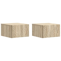 vidaXL Väggmonterat Sängbord 2 pcs Sonoma-ek 49 x 34,5 x 20 cm