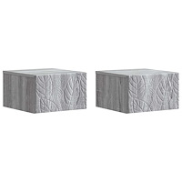 vidaXL Väggmonterat Sängbord 2 pcs Grå Sonoma 49 x 34,5 x 20 cm