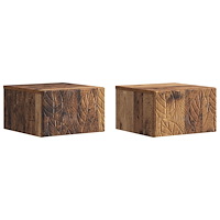 vidaXL Väggmonterat Sängbord 2 pcs Gammalt trä 49 x 34,5 x 20 cm