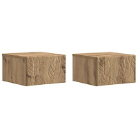 vidaXL Väggmonterat Sängbord 2 pcs Artisan-ek 49 x 34,5 x 20 cm