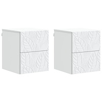 vidaXL Väggmonterat Sängbord 2 pcs Vit 34,5 x 33 x 40 cm