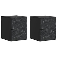 vidaXL Väggmonterat Sängbord 2 pcs Svart 34,5 x 33 x 40 cm