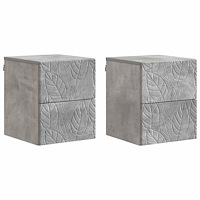 vidaXL Väggmonterat Sängbord 2 pcs Betonggrå 34,5 x 33 x 40 cm