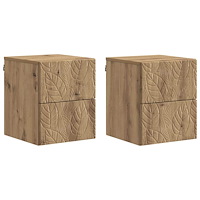 vidaXL Väggmonterat Sängbord 2 pcs Artisan-ek 34,5 x 33 x 40 cm