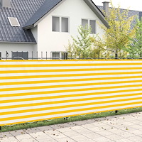 vidaXL Balkongskärm 200 x 1000 cm Tyg med PU-beläggning Gul och Vit