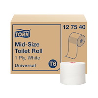 TORK Tork Universal Mid-Size T6 - toalettpapper - rulle - 135 m - vit (paket om 27)