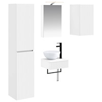 vidaXL Badrumsmöbelset 5 pcs Vit Konstruerat trä och glas