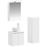 vidaXL Badrumsmöbelset 4 pcs Vit Konstruerat trä och glas