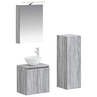 vidaXL Badrumsmöbelset 4 pcs Grå Sonoma Konstruerat trä och glas