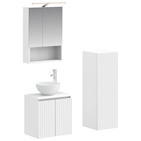 vidaXL Badrumsmöbelset 4 pcs Vit Konstruerat trä och glas