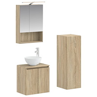 vidaXL Badrumsmöbelset 4 pcs Sonoma-ek Konstruerat trä och glas