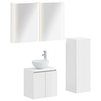 vidaXL Badrumsmöbelset 4 pcs Vit Konstruerat trä och glas