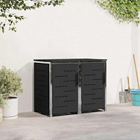 vidaXL Sopcontainerförvar Svart 138 x 77,5 x 112,5 cm Rostfritt stål