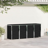 vidaXL Sopcontainerförvar Svart 276 x 77,5 x 112,5 cm Rostfritt stål