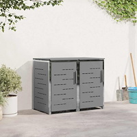 vidaXL Sopcontainerförvar Grå 138 x 77,5 x 112,5 cm Rostfritt stål