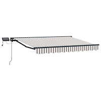 vidaXL Manuell markisram med LED-lampor Ljusgrå och vit. 3,5 x 2 m