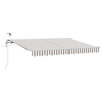 vidaXL Utdragbar markis Ljusgrå och vit. 300 x 250 cm Polyester