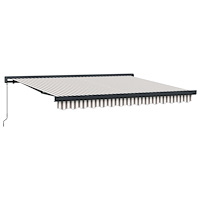 vidaXL Utdragbar markis Ljusgrå och vit. 300 x 250 cm