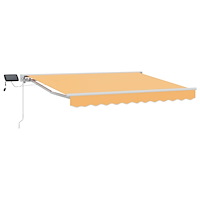 vidaXL Manuell markisram med LED-lampor Sand 4 × 3 m