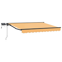 vidaXL Manuell markisram med LED-lampor Sand 4 × 3 m