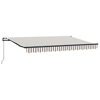 vidaXL Utdragbar markis Ljusgrå och vit. 400 × 350 cm
