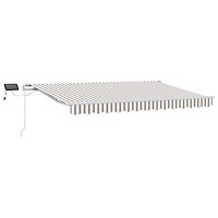 vidaXL Utdragbar markis Ljusgrå och vit. 600 × 300 cm