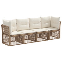 vidaXL Trädgårdsoffset 4 pcs Beige konstrotting