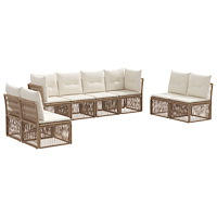 vidaXL Trädgårdsoffset 8 pcs Beige konstrotting