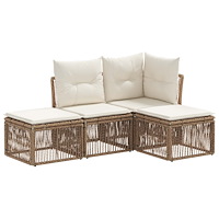 vidaXL Trädgårdsoffset 4 pcs Beige konstrotting