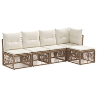 vidaXL Trädgårdsoffset 5 pcs Beige konstrotting