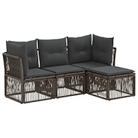 vidaXL Trädgårdsoffset 4 pcs Grå konstrotting