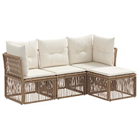 vidaXL Trädgårdsoffset 4 pcs Beige konstrotting