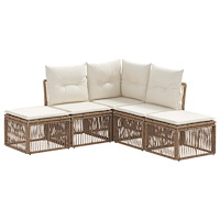 vidaXL Trädgårdsoffset 5 pcs Beige konstrotting
