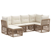 vidaXL Trädgårdsoffset 6 pcs Beige konstrotting