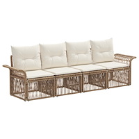 vidaXL Trädgårdsoffset 4 pcs Beige konstrotting